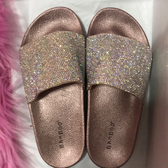 Bamboo multicolor Rhinestone slides - Picture 2 of 8